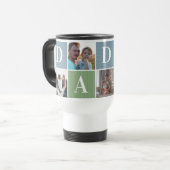 Mug De Voyage Grand papa | Collage photo couleur bloc (Devant gauche)