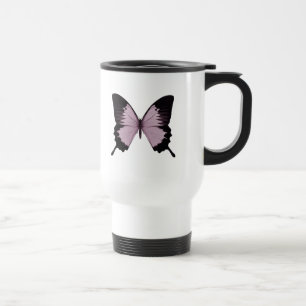 Mug De Voyage Grand papillon rose et noir - Personnaliser