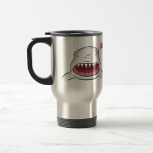 Mug De Voyage Grand requin blanc moyen dessin animé