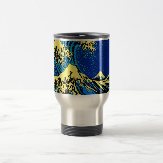Mug De Voyage Grande vague Hokusai dans l'accent de style pop ar (Centre)