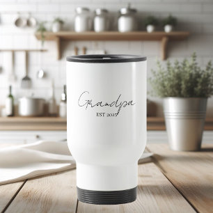 Mug De Voyage Grandpa minimaliste EST 2025 Personnalisé