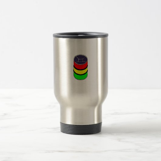 Mug De Voyage Graphique en acier de conception de tambour (Centre)