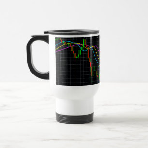 Mug De Voyage Graphique financier du marché des Stocks de chande
