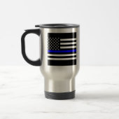 Mug De Voyage Graphique mince de Blue Line sur un drapeau (Gauche)