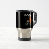 Mug De Voyage Graphisme esthétique classique de poulet F-Caw-F (Devant droit)