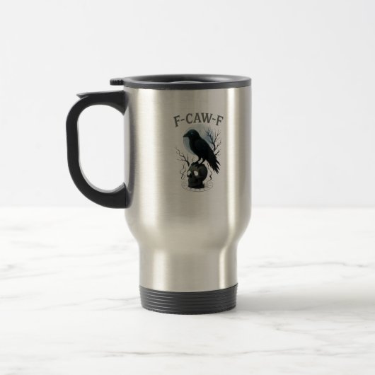 Mug De Voyage Graphisme Halloween crâne de corbeau corneille got (Gauche)