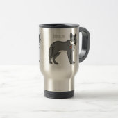 Mug De Voyage Gray wolf with pipe cartoon (Devant droit)