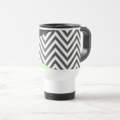 Mug De Voyage Gray Zigzag, Gray Chevron, Zigzag Pattern, Mint (Devant droit)