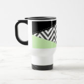 Mug De Voyage Gray Zigzag, Gray Chevron, Zigzag Pattern, Mint (Gauche)
