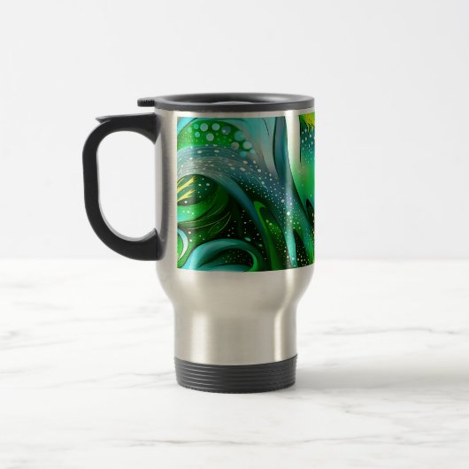 Mug De Voyage Green Abstraction (Gauche)