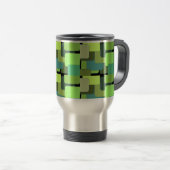 Mug De Voyage Green Emerald Lime Jade Moderne Abstrait (Devant droit)