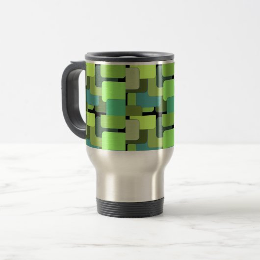 Mug De Voyage Green Emerald Lime Jade Moderne Abstrait (Devant gauche)