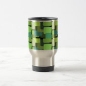 Mug De Voyage Green Emerald Lime Jade Moderne Abstrait (Centre)