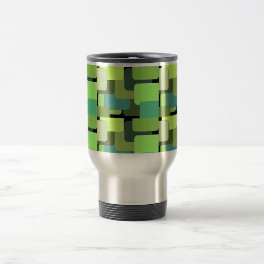Mug De Voyage Green Emerald Lime Jade Moderne Abstrait (Centre)