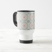 Mug De Voyage Green Pastel Floral Tiles (Devant gauche)