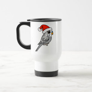 Mug De Voyage Grey Budgie Santa Claus