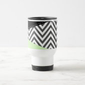 Mug De Voyage Grey Zigzag, Grey Chevron, Mint, Votre Nom (Centre)