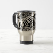 Mug De Voyage Griffonnage de musique classique avec le clavier (Devant gauche)