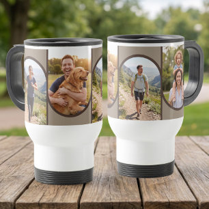 Mug De Voyage Grille de collage de photos de famille arquée mode