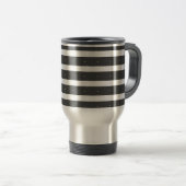 Mug De Voyage Gris foncé et rayures blanches (Devant droit)