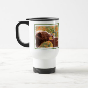 Mug De Voyage Grizzly Bear Mom and Cub Painting - Wildlife Art