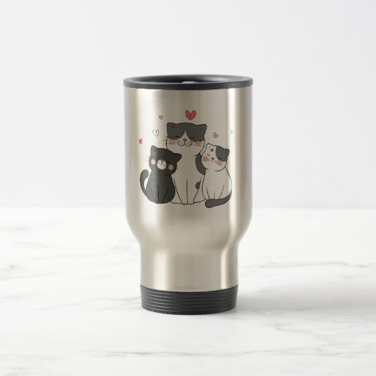 Mug De Voyage groupes de chats mignons | conception pour les amo (Centre)