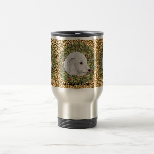 Mug De Voyage Guirlande de Bedlington Terrier (Centre)
