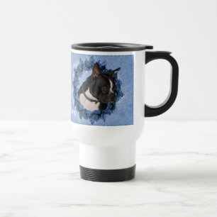 Mug De Voyage Guirlande florale de Boston Terrier personnalisée