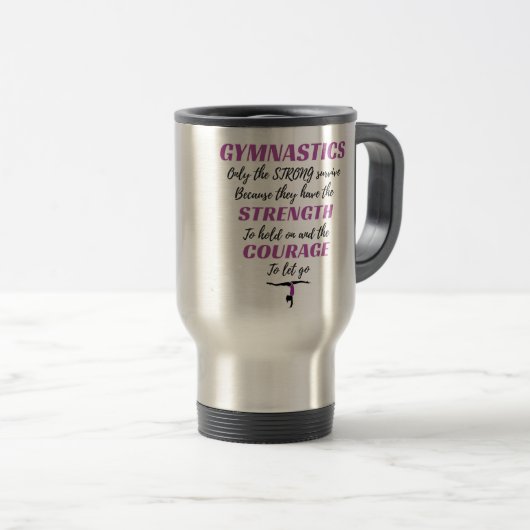 Mug De Voyage Gymnastique Cadeau Le fort Survivre Gymnaste Cadea (Devant droit)