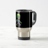 Mug De Voyage Halloween 8 bits drôle zombie (Devant droit)