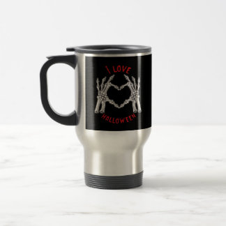 Mug De Voyage Halloween Skeletal Mains Coeur drôle Dire