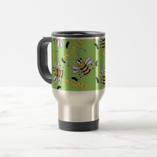 Mug De Voyage HapBEE Bee Collage Anniversaire (Devant gauche)