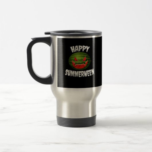 Mug De Voyage Happy Summerween Retro Watermelon Jack-o'-lantern (Gauche)