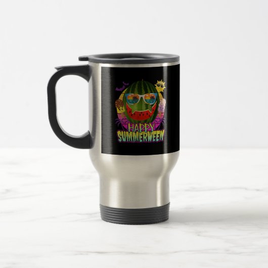 Mug De Voyage Happy Summerween Watermelon Jack-o'-lantern été (Gauche)