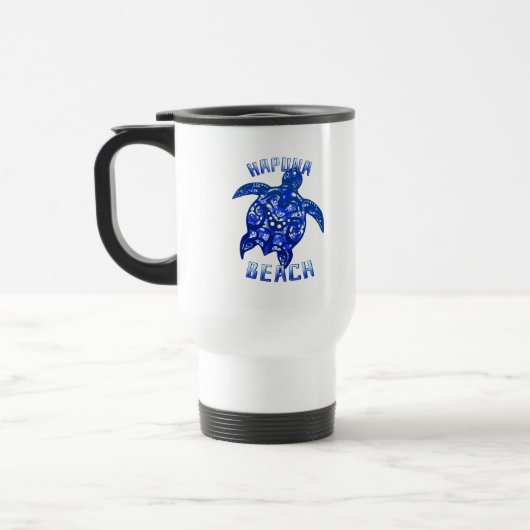 Mug De Voyage Hapuna Beach Hawaii Vacances Tortue Tribale (Gauche)