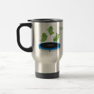 Mug De Voyage Haricots verts mignons sur dessin animé trampoline