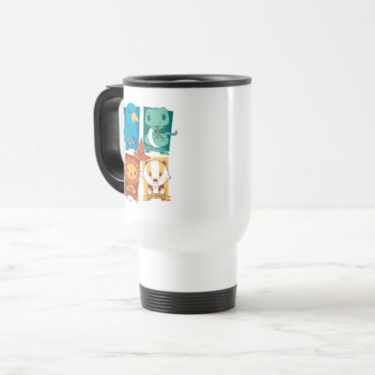 MUG DE VOYAGE HARRY POTTER™ | CARTOON HOGWARTS™ MAISONS (Devant gauche)