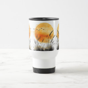 Mug De Voyage Hauteur soleil Birds Beach Grass