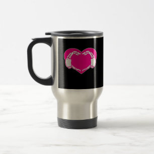 Mug De Voyage Heart Skeleton mains gothique Valentine classique