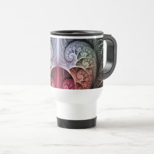 Mug De Voyage Heartbeat, Abstrait surreal Imaginaire Fractal Art