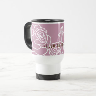 Mug De Voyage Hello Beautiant - Elégant Rose rose moderne
