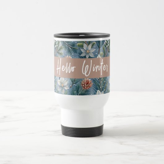 Mug De Voyage Hello Winter Pines & Flowers (Centre)