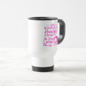 Mug De Voyage Heureux les coiffeurs de message rose (Devant droit)