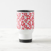 Mug De Voyage Hibiscus Rouge, Fleurs Rouges, Motif De Fleurs (Centre)