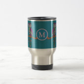 Mug De Voyage Hibou au monogramme d'illustration de nuit (Centre)