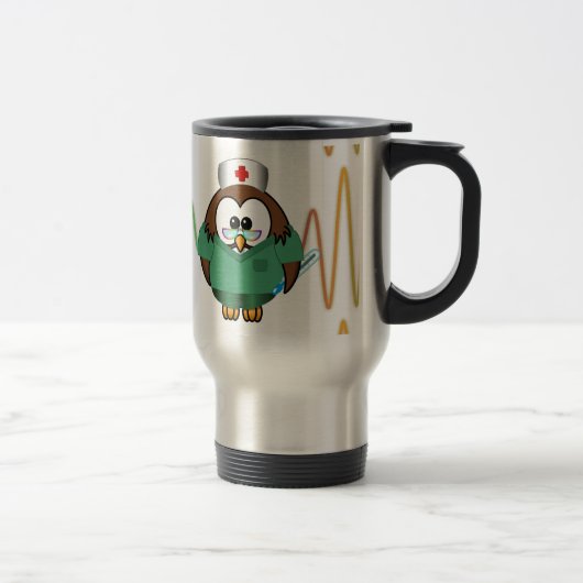 Mug De Voyage hibou d'infirmière (Droit)