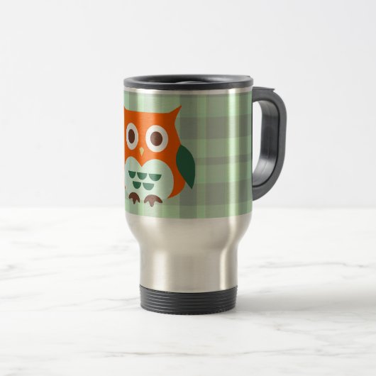 Mug De Voyage Hibou orange mignon (Devant droit)
