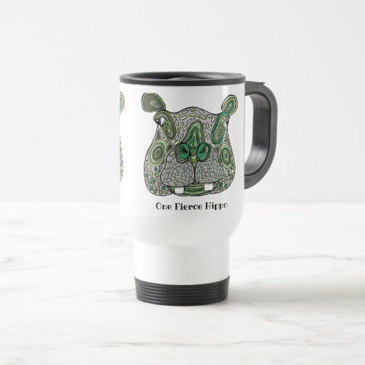 Mug De Voyage Hippopotame féroce (Devant droit)