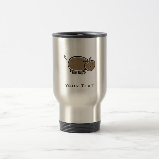 Mug De Voyage Hippopotame mignon ; Métal-regard (Centre)