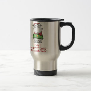 Mug De Voyage Hippopotame pour Noël - conception mignonne